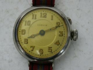 Old Aviator Pilots Wristwatch Oris Big Crown 1917 Extremely Rare L@@k