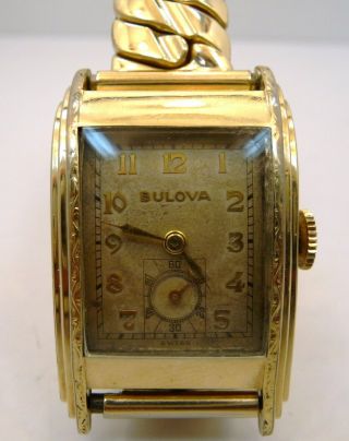 Rare Vintage 1930s Bulova Fancy Angle Art - Deco Case Watch Service 8am