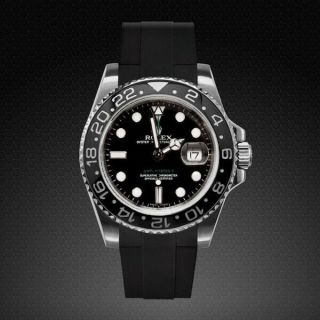 Rubber B Rubber Deployant Watch Strap For Rolex Gmt Master Ii - 20mm
