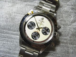 Alpha Daytona Paul Newman Glossy Bezel 3 - Registered Chronograph Watch