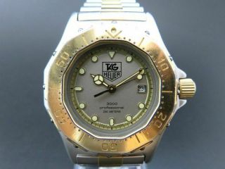TAG HEUER 3000 Professional 934.  215 Quartz Watch Date 18K Gold Plated [6293] 3