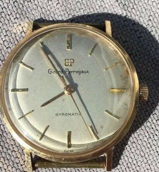 Vintage Running GIRARD PERREGAUX GYROMATIC 10K Gold FILLED AUTOMATIC Mens Watch 3