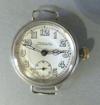 Vintage Wwi Military Trench Wrist Watch Silver Birmingham 1916