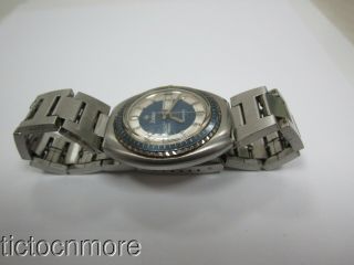 VINTAGE ZODIAC AUTOMATIC SST 36000 DAY DATE WATCH MENS 862 951 SILVER BLUE 35mm 3
