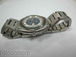 VINTAGE ZODIAC AUTOMATIC SST 36000 DAY DATE WATCH MENS 862 951 SILVER BLUE 35mm 5