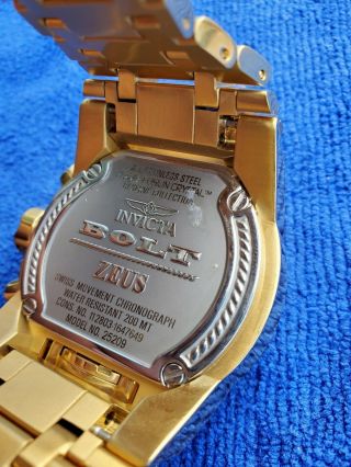 Invicta Reserve Bolt Zeus Magnum Swiss 18kt Gold Plated Dual Dial Blue Watch 2