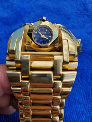 Invicta Reserve Bolt Zeus Magnum Swiss 18kt Gold Plated Dual Dial Blue Watch 3