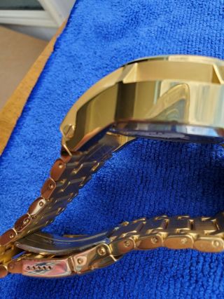 Invicta Reserve Bolt Zeus Magnum Swiss 18kt Gold Plated Dual Dial Blue Watch 4