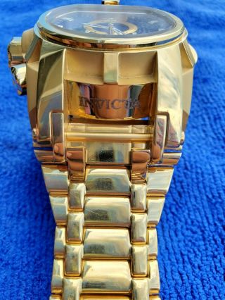 Invicta Reserve Bolt Zeus Magnum Swiss 18kt Gold Plated Dual Dial Blue Watch 6