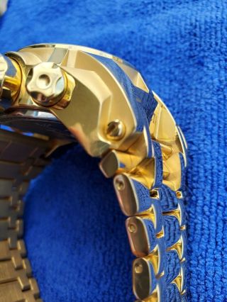 Invicta Reserve Bolt Zeus Magnum Swiss 18kt Gold Plated Dual Dial Blue Watch 8