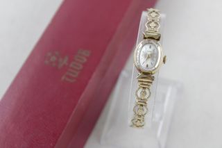 Vintage Ladies Tudor By Rolex Gold Tone Wristwatch Hand - Wind Boxed