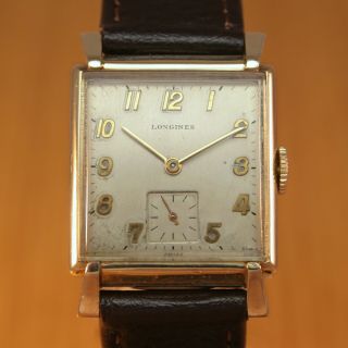 1946 Longines Art Deco Vintage Swiss Watch / 10k Gold Filled /