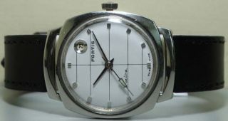 Vintage Fortis Trueline Automatic Date Swiss Wrist Watch Old S151 Antique