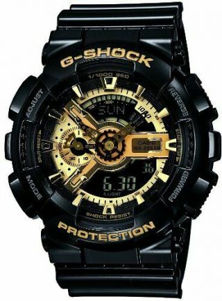 Casio G - Shock Black & Gold Series Ga - 110gb - 1ajf Men 