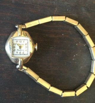 14k Solid Gold Bulova Wrist Watch Band Is 10k Goldfilled Not Scrap