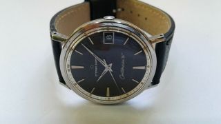 Vintage Black Eterna - Matic " Centenaire 61 " Ss Automatic Date Watch Ca.  1950 