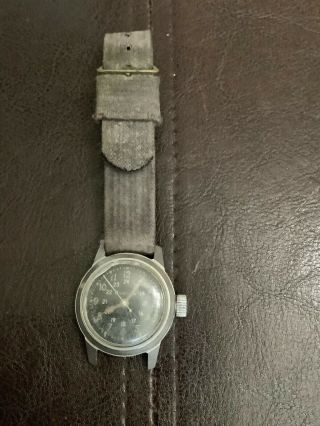 Vintage Bulova Wwii Us Military Style Watch Rare Black Dial Model No Markings