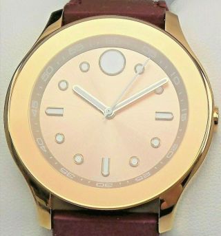 Movado Bold 3600429 Ladies Rose Gold - Tone Dial Red Silicone Strap Watch $450