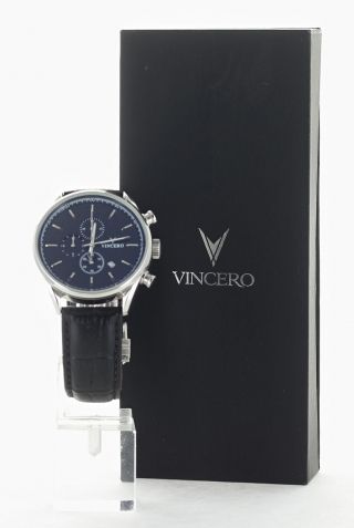 Vincero Veni Mens Black Leather Wrist Watch