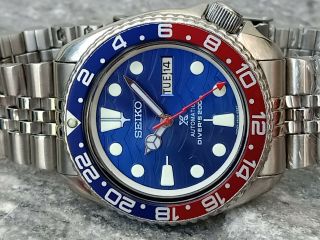 Vintage Seiko Diver 6309 - 7290 Save The Ocean Mod Automatic Men Watch 5d1158