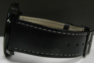 MOVADO Museum Black Men ' s Leather Swiss Quartz 40mm Watch 84.  G1.  1855.  A 4
