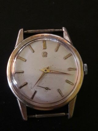 Vintage Watch Omega,  17 Jewels,  Cal.  268,  Gold Plated 20 Mic. ,  For Repair Or Parts