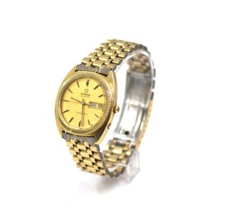 Vintage Gents Omega Constellation Day Date Wristwatch 10k Gold Filled Quartz