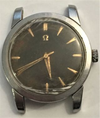 Vintage Mens 34mm Omega Stainless Steel Watch For Restoration