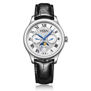 Rotary Gs05065/01 Classic Stainless Steel Silver Dial Moonphase Mens Watch £129