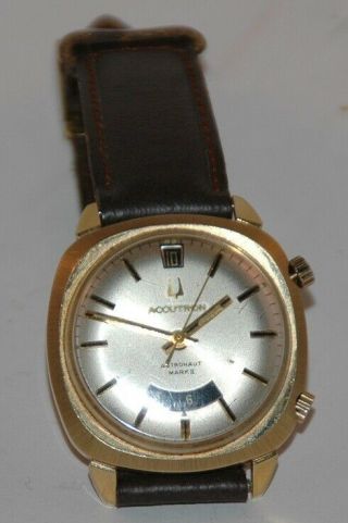 Vintage Bulova Accutron Astronaut Mark Ii 14k Gold - Filled Watch.