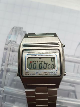 Seiko A639 - 5000 LCD Digital Vintage Watch 1980 Silver Stainless Alarm 4