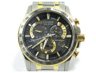 Mens Citizen Eco Drive Perpetual Calendar Chronograph E650 S Steel Wrist Watch