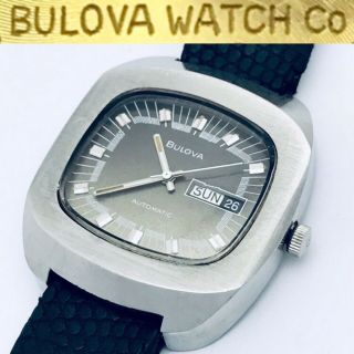 Vintage 1974 N4 Bulova Automatic Jet Star 11bsacb Swiss Mens Calendar Wristwatch