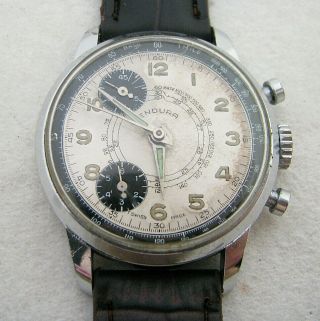 Vintage Mens Endura Swiss Chronograph Wristwatch Watch