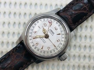 Oris Automatic Watch 7550 Pointer Date Big Crown Women’s Swiss Made [6474]