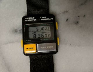 Vintage Seiko S229 - 5000 Pulsemeter - Rare 1982 Digital Watch - Aliens