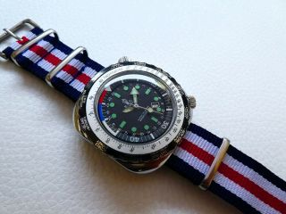 Elegant Rare Vintage Big Size E.  R.  C.  MORTIMA Men ' s Diver watch from 1970 ' s years 4