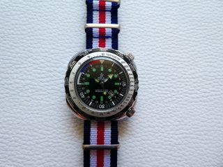 Elegant Rare Vintage Big Size E.  R.  C.  MORTIMA Men ' s Diver watch from 1970 ' s years 5