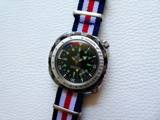 Elegant Rare Vintage Big Size E.  R.  C.  MORTIMA Men ' s Diver watch from 1970 ' s years 6
