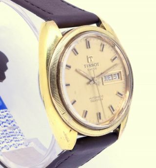 Vintage TISSOT Seastar fluted bezel,  automatic gold plated Day Date Cal 794 2