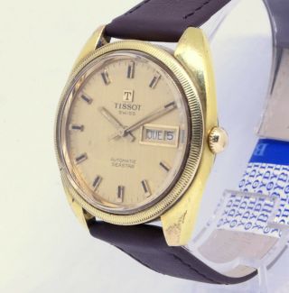 Vintage TISSOT Seastar fluted bezel,  automatic gold plated Day Date Cal 794 4