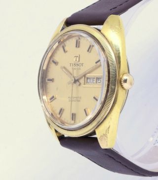Vintage TISSOT Seastar fluted bezel,  automatic gold plated Day Date Cal 794 5