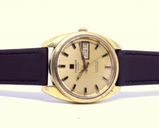 Vintage TISSOT Seastar fluted bezel,  automatic gold plated Day Date Cal 794 6
