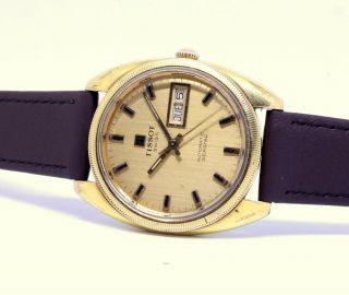 Vintage TISSOT Seastar fluted bezel,  automatic gold plated Day Date Cal 794 7