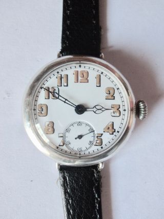 Solid Silver Trench Watch Hallmarked 1914 And