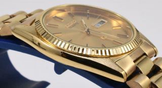 1980s NOS Seiko SQ 5Y23 8A60 8C4L Gold Bi - Polish Day Date Stainless Steel Watch 3