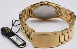 1980s NOS Seiko SQ 5Y23 8A60 8C4L Gold Bi - Polish Day Date Stainless Steel Watch 7