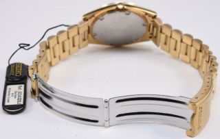 1980s NOS Seiko SQ 5Y23 8A60 8C4L Gold Bi - Polish Day Date Stainless Steel Watch 8