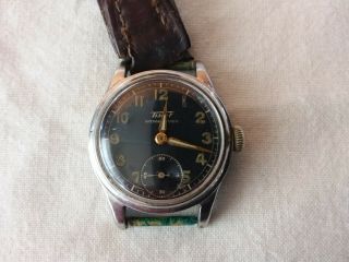 Vintage Tissot Antimagnetique Winding Swiss Wristwatch W/black Dial
