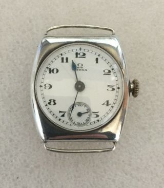 Omega Trench Military Solid Silver Hand Winding Vintage Watch 1926